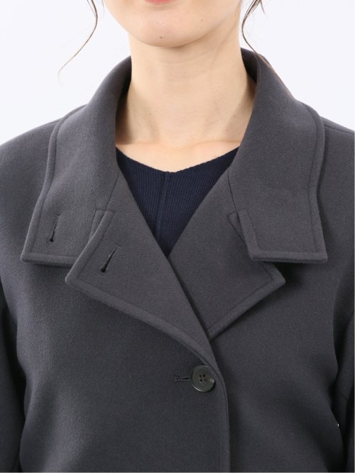 ストレッチ ハンドウォッシャブル スタンドカラー ロングコート