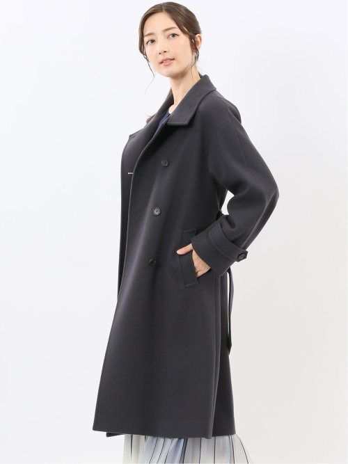 ストレッチ ハンドウォッシャブル スタンドカラー ロングコート