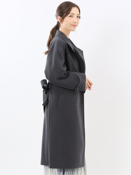 ストレッチ ハンドウォッシャブル スタンドカラー ロングコート