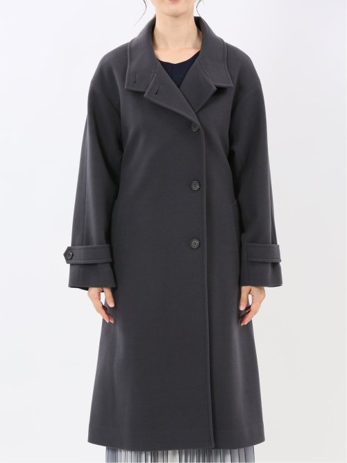 ストレッチ ハンドウォッシャブル スタンドカラー ロングコート