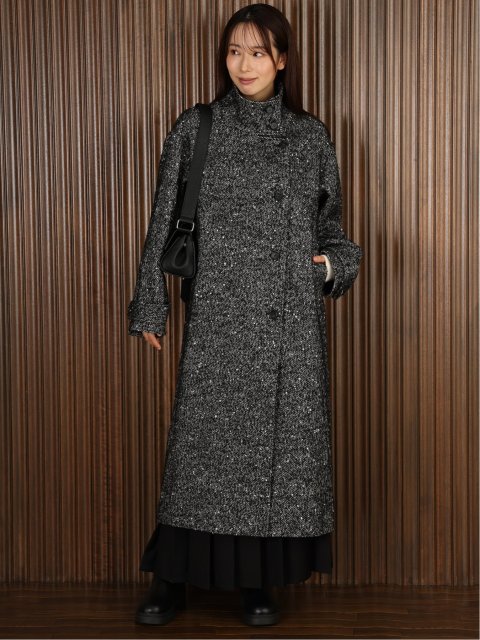 ドロー/DRAW ウール混 スタンドカラー ロングコート （ユニセックス）