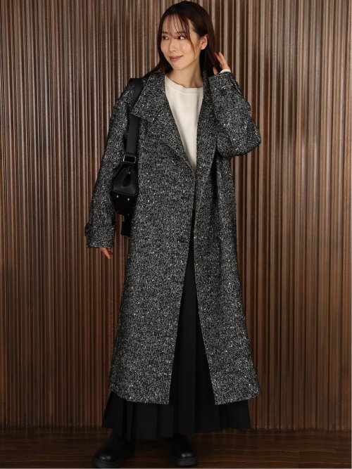 ドロー/DRAW ウール混 スタンドカラー ロングコート （ユニセックス）