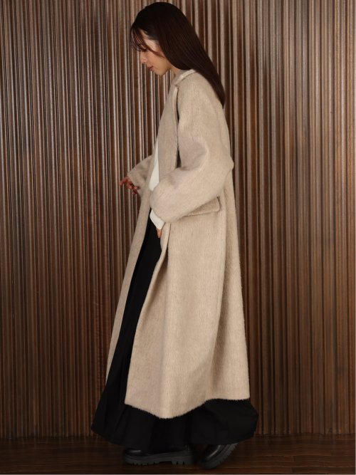 ドロー/DRAW 起毛 ダブル ロングコート （ユニセックス）(M 34キャメル