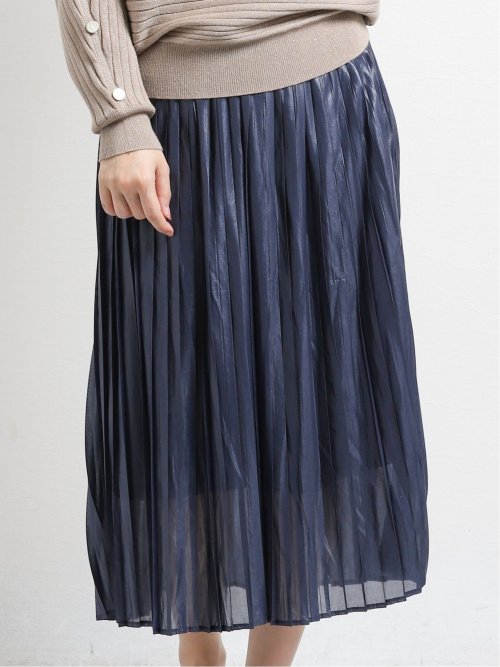 レザーライク エスパンディープリーツスカート(FREE 75紺): スカート ...