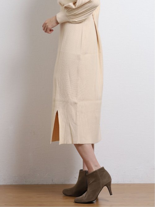 【WEB限定カラー】プリーツ切替 ニットスカート