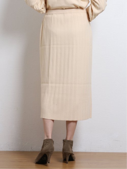 【WEB限定カラー】プリーツ切替 ニットスカート