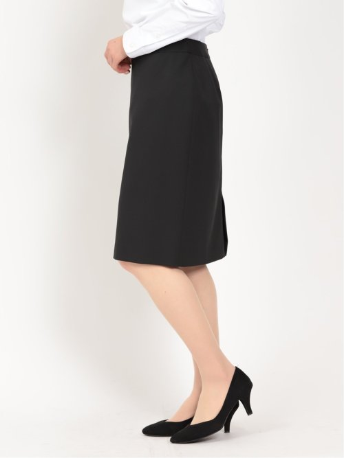 リクルート黒無地 ウール混 タイトスカート(セットアップ可能)