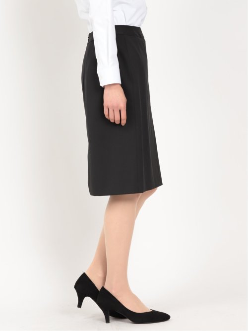 リクルート黒無地 ウール混 タイトスカート(セットアップ可能)
