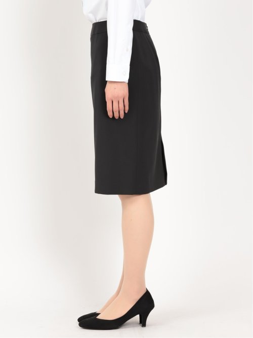 リクルート黒無地 ウール混 タイトスカート(セットアップ可能)
