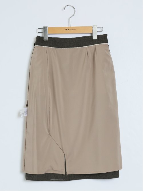 ストレッチシャーク タイトスカート 茶(セットアップ可能)