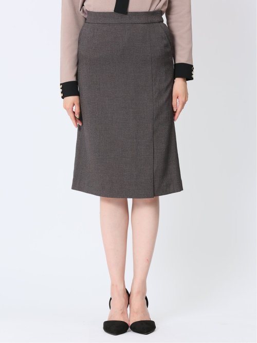 ストレッチシャーク タイトスカート 茶(セットアップ可能)