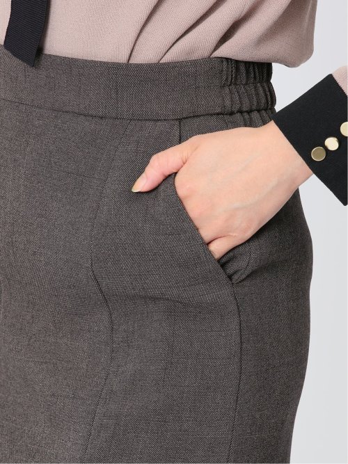 ストレッチシャーク タイトスカート 茶(セットアップ可能)