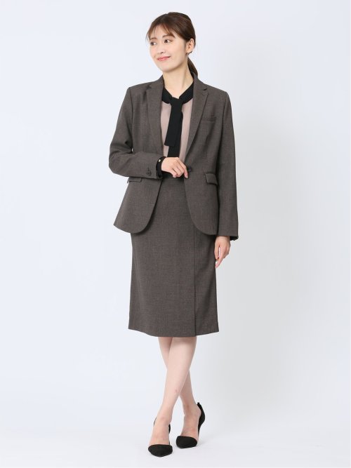 ストレッチシャーク タイトスカート 茶(セットアップ可能)