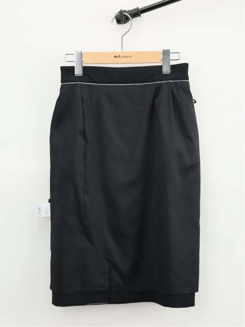 ウール混インディゴ調 タイトスカート(セットアップ可能)
