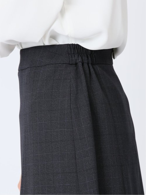 トラベスト チェック柄 フレアースカート 紺(セットアップ可能)