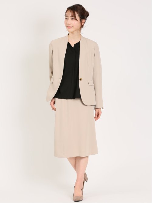 ダブルクロス フレアースカート ベージュ(セットアップ可能)