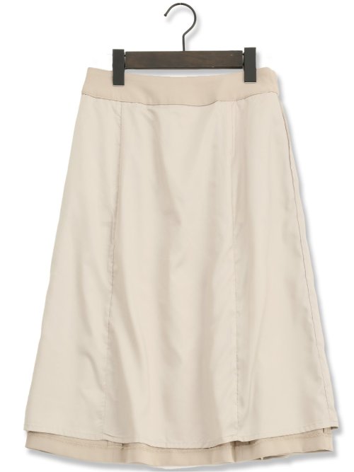 ダブルクロス フレアースカート ベージュ(セットアップ可能)