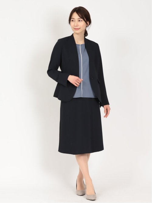 ダブルクロス フレアースカート 紺(セットアップ可能)