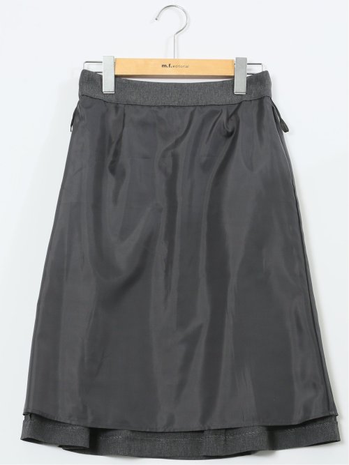 ストレッチウォッシャブル ウール調 フレアースカート グレー(セットアップ可能)