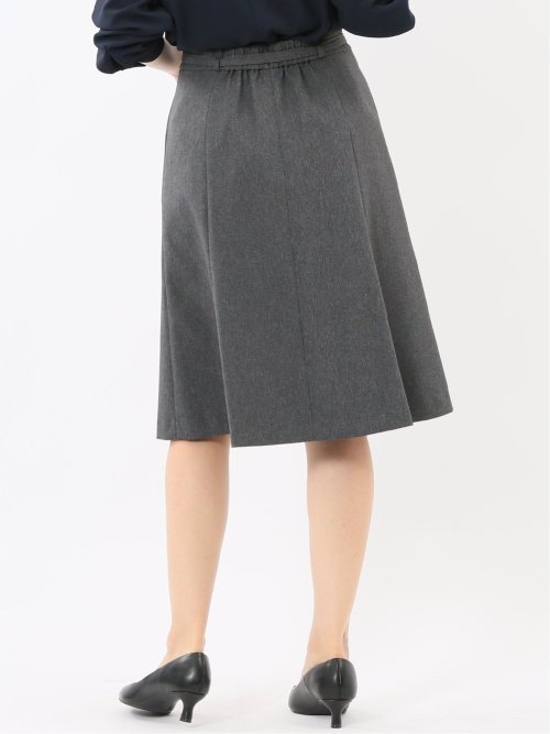 ストレッチウォッシャブル ウール調 フレアースカート グレー(セットアップ可能)