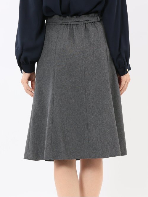 ストレッチウォッシャブル ウール調 フレアースカート グレー(セットアップ可能)