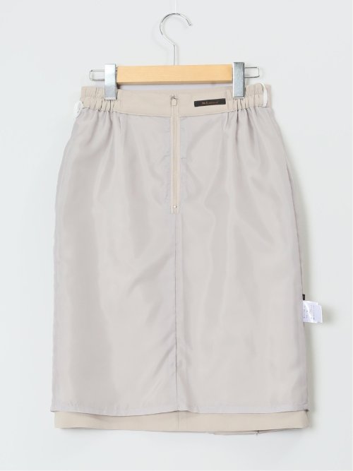 綿麻ライク タイトスカート ベージュ(セットアップ可能)