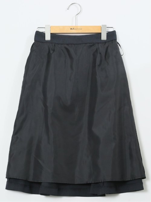 ストレッチウォッシャブル ウール調 フレアースカート 紺(セットアップ可能)