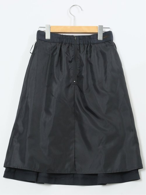 ストレッチウォッシャブル ウール調 フレアースカート 紺(セットアップ可能)