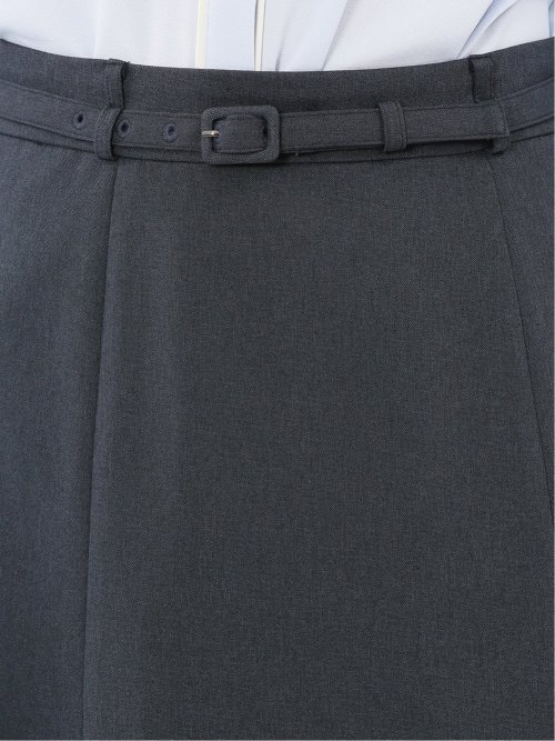 ストレッチウォッシャブル ウール調 フレアースカート 紺(セットアップ可能)