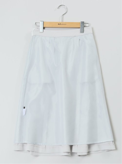 麻調合繊 フレアースカート ライトグレー(セットアップ可能)