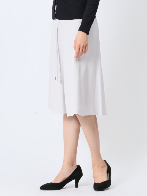 麻調合繊 フレアースカート ライトグレー(セットアップ可能)