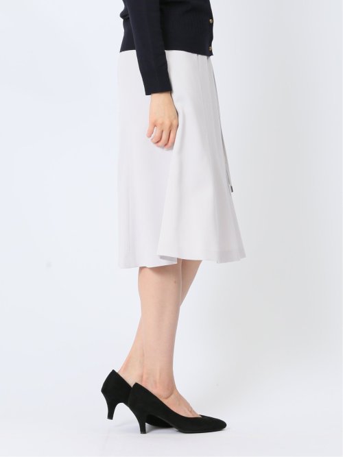 麻調合繊 フレアースカート ライトグレー(セットアップ可能)