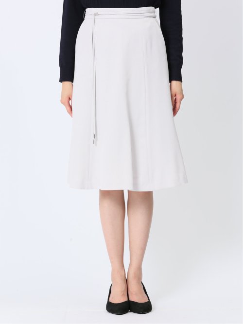 麻調合繊 フレアースカート ライトグレー(セットアップ可能)