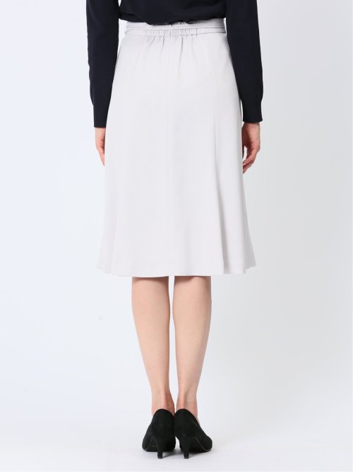 麻調合繊 フレアースカート ライトグレー(セットアップ可能)