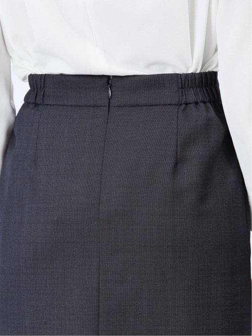 ウール混インディゴ調 タイトスカート(セットアップ可能)