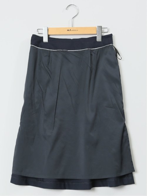ウール混組織柄 フレアースカート(セットアップ可能)