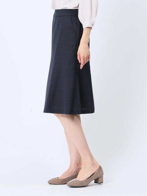 ウール混組織柄 フレアースカート(セットアップ可能)