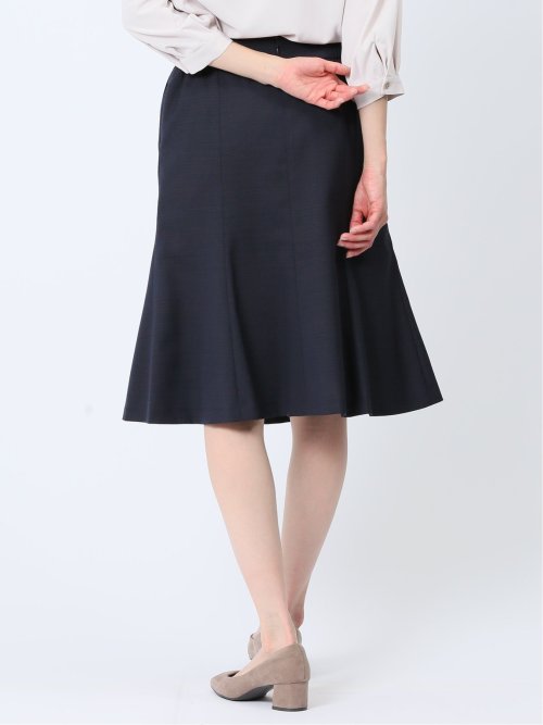 ウール混組織柄 フレアースカート(セットアップ可能)