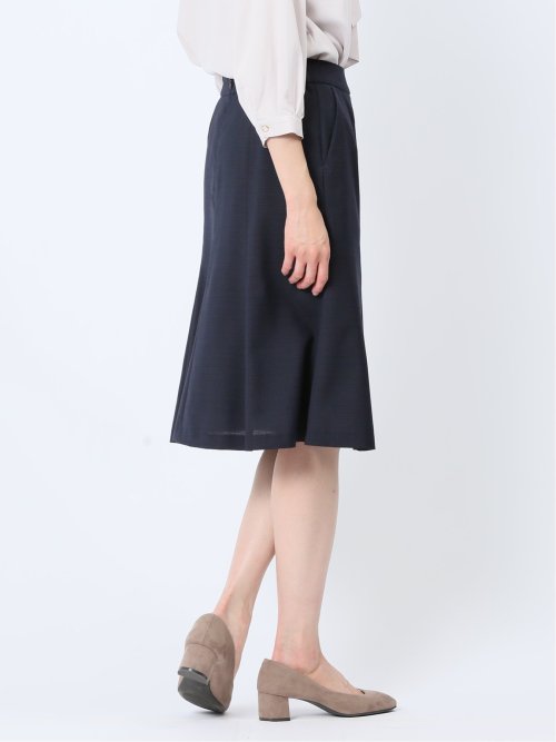 ウール混組織柄 フレアースカート(セットアップ可能)