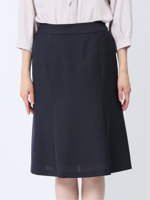 ウール混組織柄 フレアースカート(セットアップ可能)