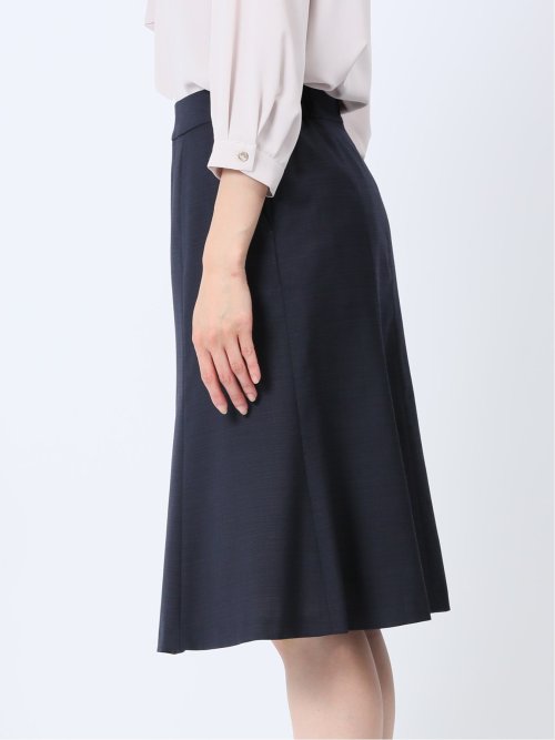 ウール混組織柄 フレアースカート(セットアップ可能)