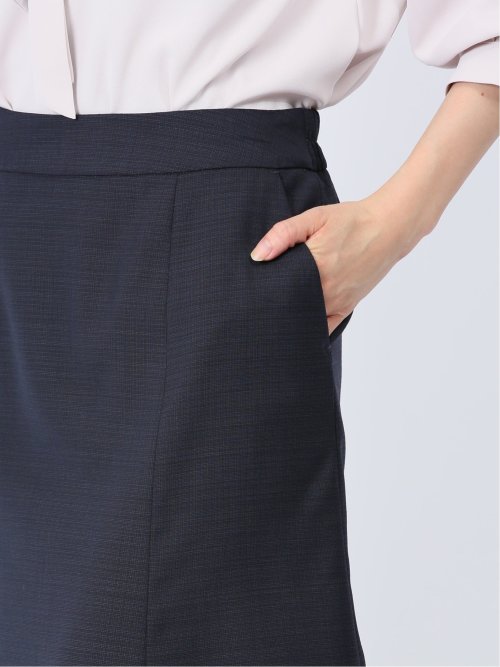 ウール混組織柄 フレアースカート(セットアップ可能)