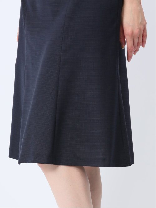 ウール混組織柄 フレアースカート(セットアップ可能)