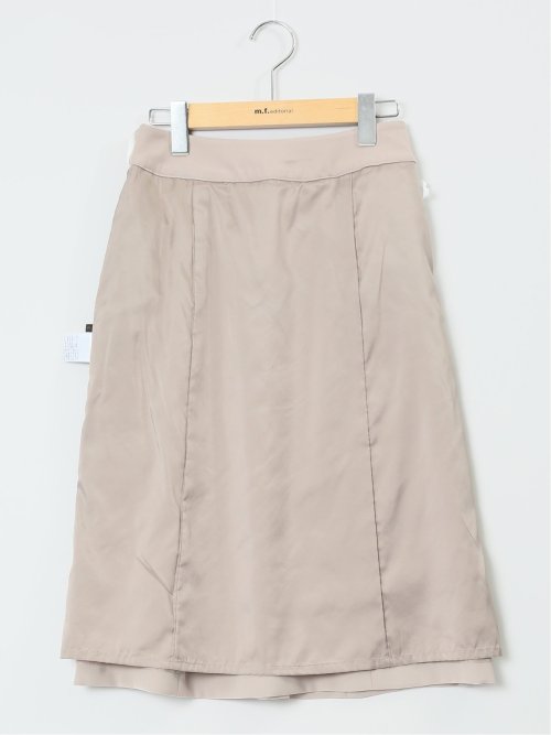 ストレッチウォッシャブル フレアースカート 茶(セットアップ可能)