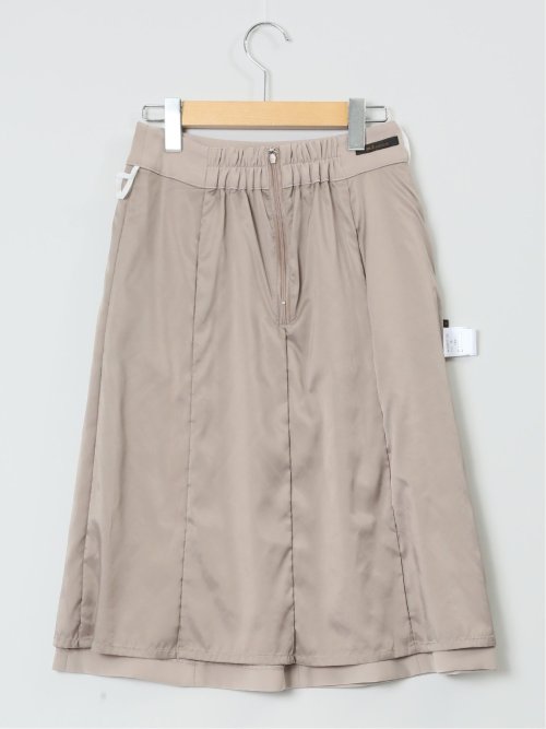 ストレッチウォッシャブル フレアースカート 茶(セットアップ可能)