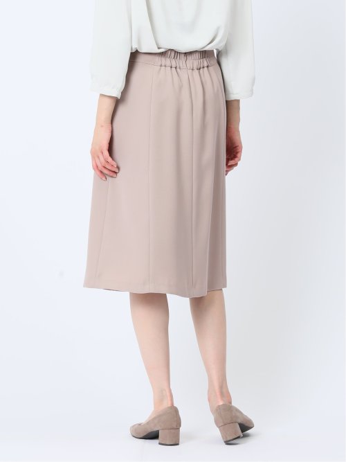 ストレッチウォッシャブル フレアースカート 茶(セットアップ可能)