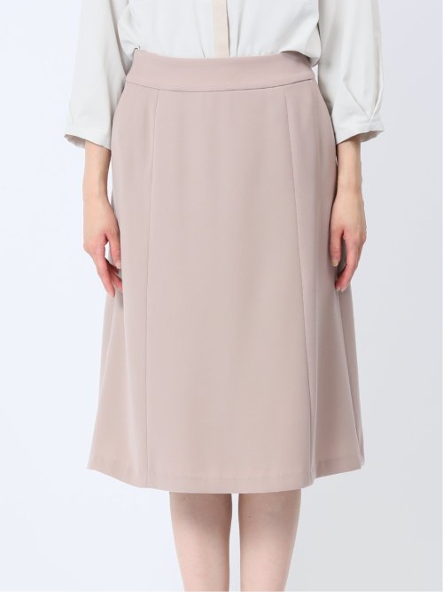 ストレッチウォッシャブル フレアースカート 茶(セットアップ可能)