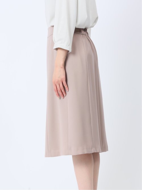 ストレッチウォッシャブル フレアースカート 茶(セットアップ可能)