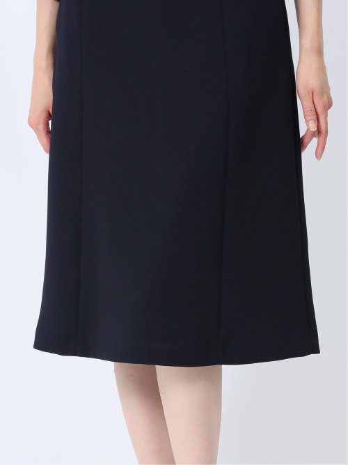 ストレッチウォッシャブル フレアースカート 紺(セットアップ可能)