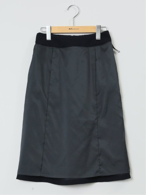 ストレッチウォッシャブル フレアースカート 紺(セットアップ可能)